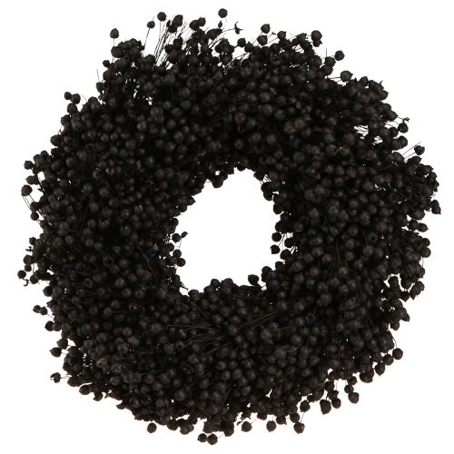 Floristik21 Getrockneter Flachs Kranz Schwarz Ø25cm - Vielseitig, Stilvoll & Langlebig - Perfekt für Dekorateure