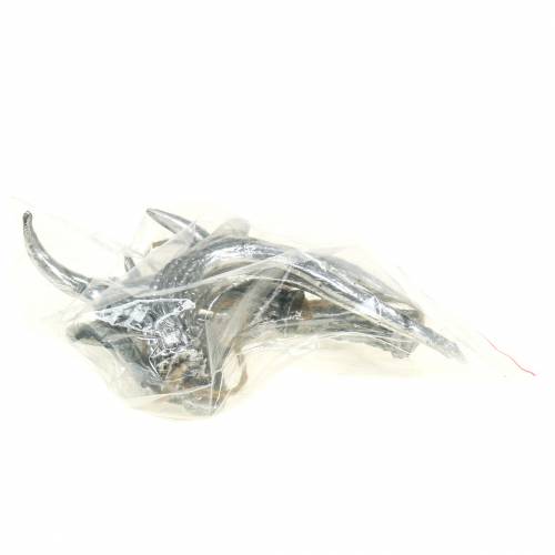 Floristik21 Dekohänger Geweih Silber-Antik 12cm x 11cm 4St