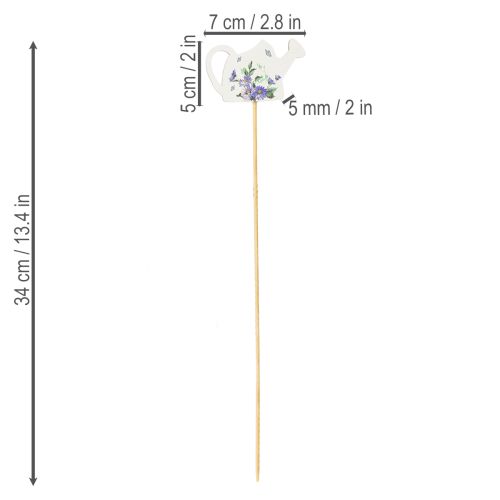 Artikel Gießkannen-Dekostecker aus Holz 34 cm für Blumensträuße und Balkon-Dekoration, 8 Stück