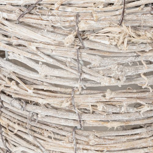 Artikel Gießkanne Deko aus hochwertigem Rattan in weißer Flecht-Optik, 26 cm hoch