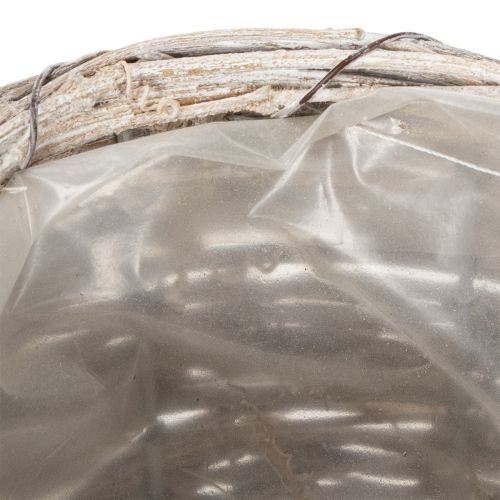 Artikel Gießkanne Deko aus hochwertigem Rattan in weißer Flecht-Optik, 26 cm hoch