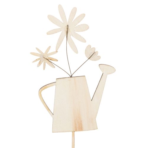 Artikel Frühlingshafte Gießkannenstecker aus Holz, bunte Gartendeko im Set, 12 Stück