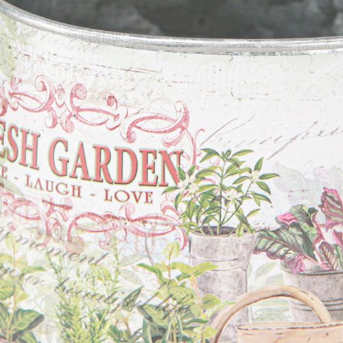 Artikel Silberne Deko-Gießkanne Metall Vintage Flair Fresh Garden 30x11x14,5cm