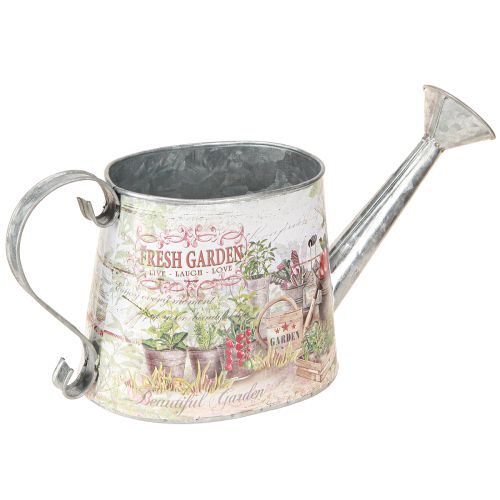 Artikel Silberne Deko-Gießkanne Metall Vintage Flair Fresh Garden 30x11x14,5cm