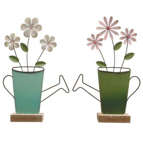 Floristik21 Gießkannen Deko Metall Tischdeko Farbe Rost 23,5/24cm 2 St
