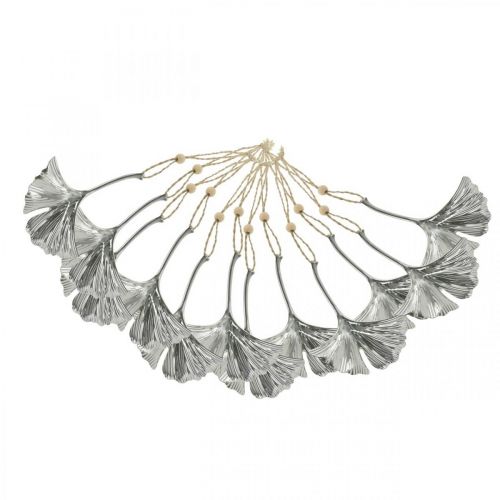Floristik21 Dekoanhänger Ginkgoblatt, Metalldeko, Advent, Herbstdeko Silbern L12cm 12St