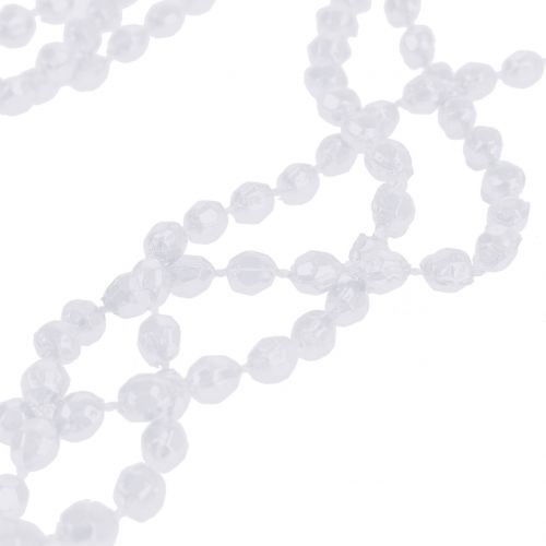 Floristik21 Christbaumschmuck Perlenband Weiß 275cm