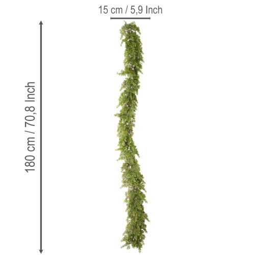 Künstliche Zypressengirlande mit Zapfen 180 cm Grün Kunststoff | Floristik21.de