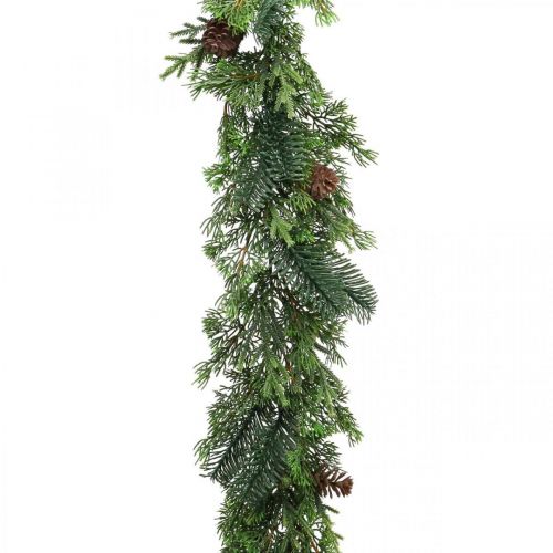 Floristik21 Weihnachtsgirlande Deko Girlande mit Zapfen Grün 182cm