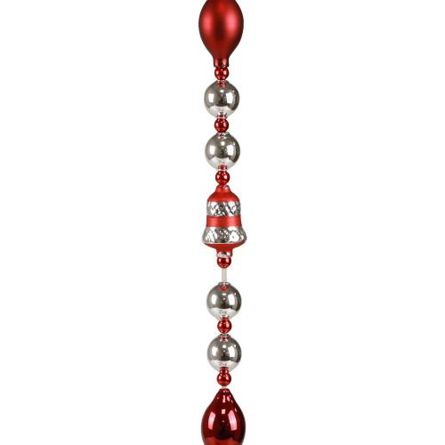 Floristik21 Girlande Weihnachten Glas Deko Rot Silber Fensterdeko 200cm