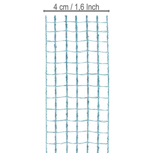 Dekoband Gitterband 4 cm breit Blau 10 m Kunststoff | Floristik21.de