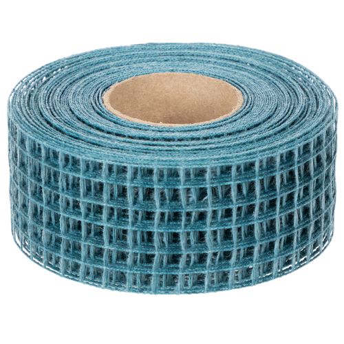 Dekoband Gitterband 4 cm breit Blau 10 m Kunststoff | Floristik21.de