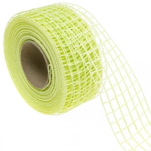 Floristik21 Gitterband Dekoband Bastelband Gelb Limone 4,5cm x 10m