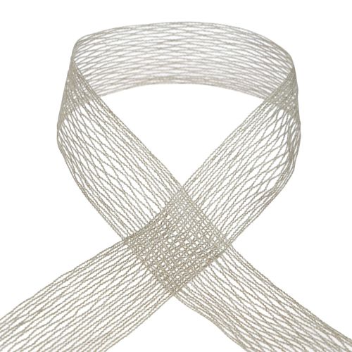 Netzband Gitterband Dekoband Braun drahtverstärkt 50mm 10m