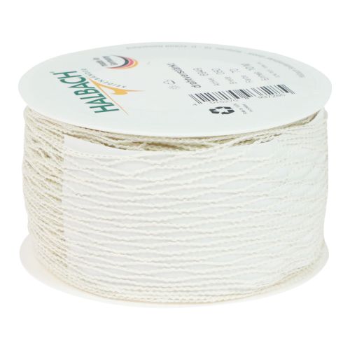 Floristik21 Netzband Gitterband Dekoband Weiß drahtverstärkt 50mm 10m