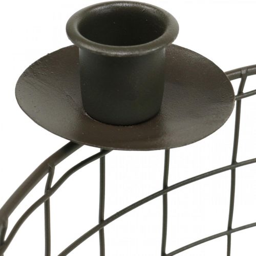 Drahtkorb Metall Dekokorb Kerzenhalter Braun Ø31,5cm