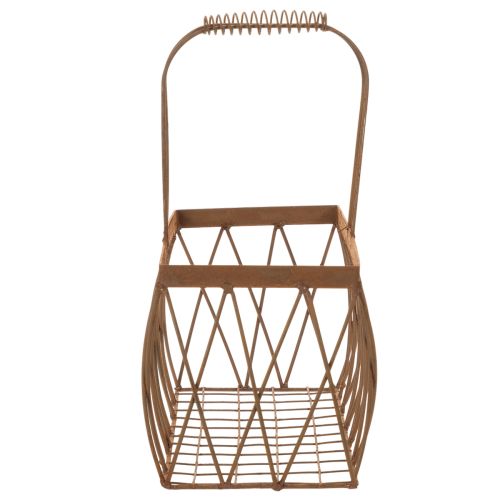 Gitterkorb Metall Korb Rost Optik 28x13,5x14cm 2St | Floristik21.de