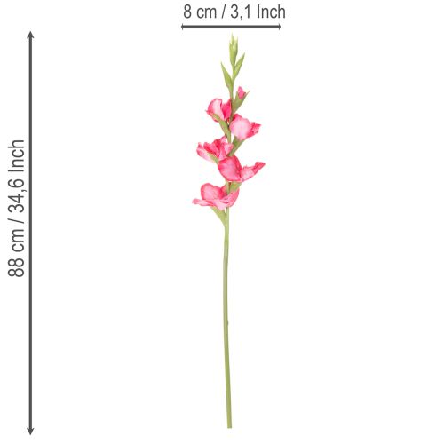 Künstliche Gladiole 88cm, Pink, Kunstseide und Kunststoff, Innenbereich | Floristik21.de