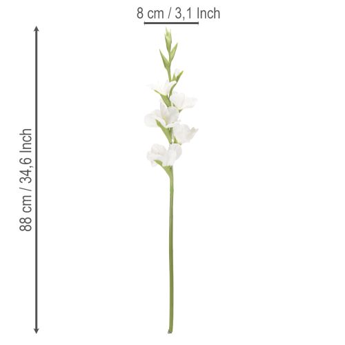 Künstliche Gladiole Weiß 88cm Kunststoff und Textil für Vasen | Floristik21.de