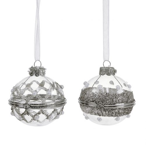 Weihnachtskugel Glas zum Aufklappen Ø6cm 2St Weihnachtskugel Glas zum Aufklappen Ø6cm 2St