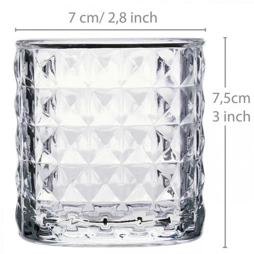 Glas-Windlicht Mustermix, Kerzendeko, Deko-Gefäß aus Glas, Tischdeko 3St im Set