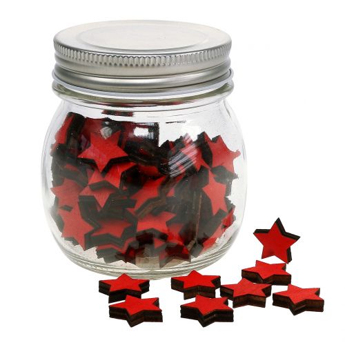 Glas mit Sternen Rot 9cm Glas mit Sternen Rot 9cm