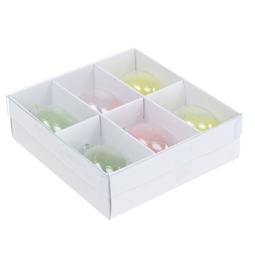 Floristik21 Glasei mit Federn sortiert 6cm 6St