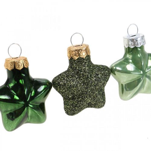 Mini Christbaumschmuck Mix Grün Glas Weihnachtsdeko sortiert 4cm 12St