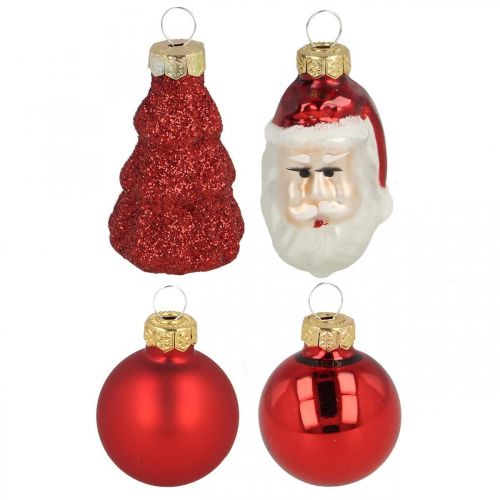 Floristik21 Mini Weihnachtsdeko Figuren und Kugeln Sortiert Glas 3cm 9St