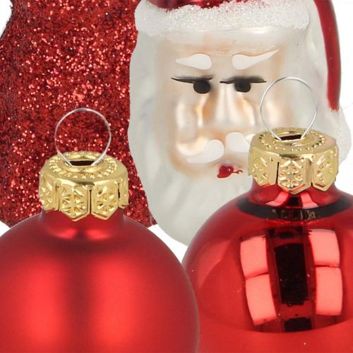 Mini Weihnachtsdeko Figuren und Kugeln Sortiert Glas 3cm 9St