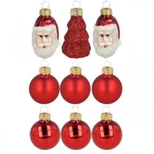 Floristik21 Mini Weihnachtsdeko Figuren und Kugeln Sortiert Glas 3cm 9St