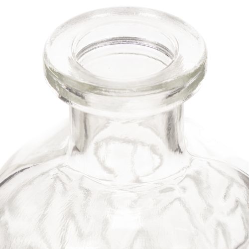 Glasflasche Rautenmuster 13cm klar 6St Vase Dekoflasche | Floristik21.de
