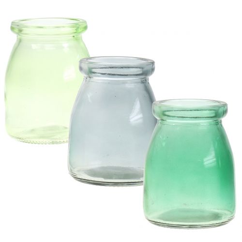 Floristik21 Deko Glas Ø6cm H8cm Grün/Grau 6St