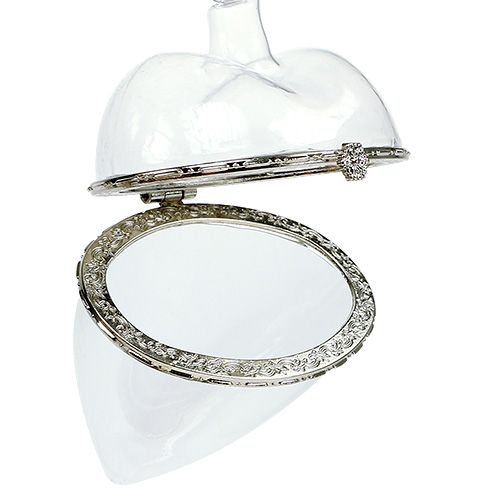 Floristik21 Glasherz Hängedeko zum Befüllen 7x10cm klar 2er Set für Hochzeit & Event