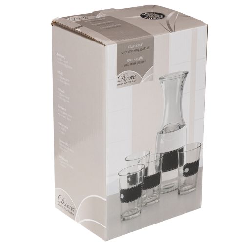 Glaskaraffe H27cm mit 4 Gläsern H11cm | Floristik21.de