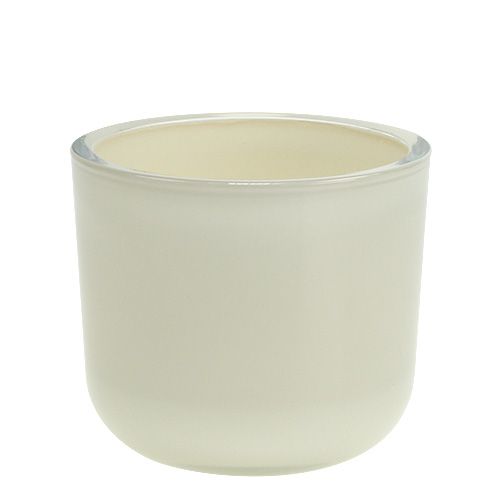 Floristik21 Blumentopf aus Glas Ø12,5cm H11cm Creme