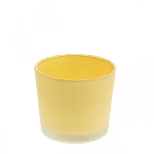 Glas Blumentopf Gelb Übertopf Glaskübel Ø10cm H8,5cm