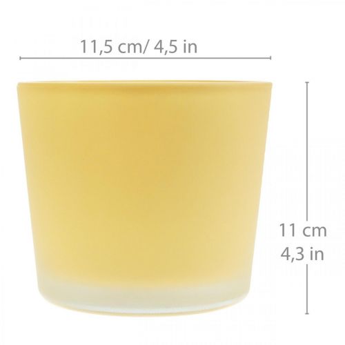 Glas Blumentopf Gelb Dekoglas Glaskübel Ø11,5cm H11cm