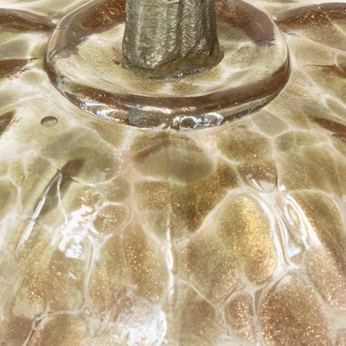 Artikel Herbstliche Glaskürbis Tischdekoration aus Glas und Metall, 14 cm, 2er-Set