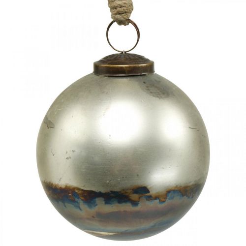 Floristik21 Weihnachtskugeln zweifarbig Glaskugel Blau, Metallic Ø9,5cm 4St