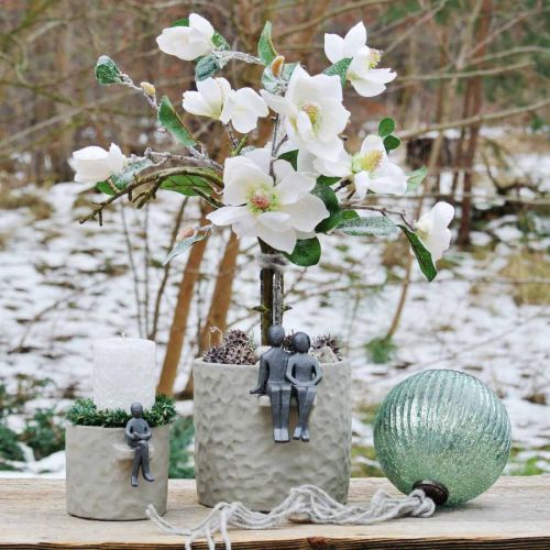 Floristik21 Glaskugel zum Hängen Blau Vintage Weihnachtsdeko Glas Ø15cm