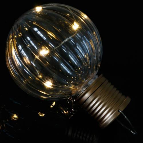 Artikel Solar-LED-Lampe Retro-Look Transparent Warmweiß Ø8cm