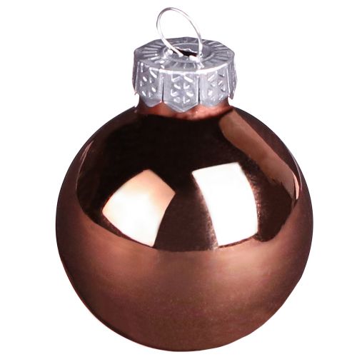 Artikel 24er Set Weihnachtsbaumkugeln Glas Silber & Apricot Ø4cm - Eleganter Baumschmuck