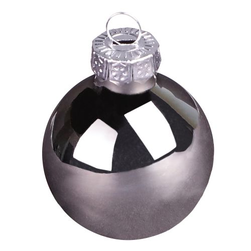 Artikel 24er Set Weihnachtsbaumkugeln Glas Silber & Apricot Ø4cm - Eleganter Baumschmuck