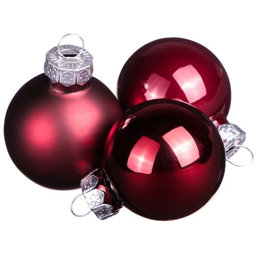 Artikel Glaskugeln Weihnachten Bordeaux Mix Ø3cm – Stilvolles Baumschmuck-Set für Festdeko, 22 Stück