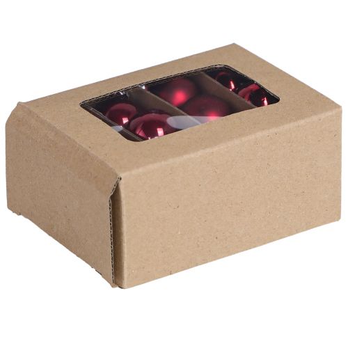 Glaskugeln Weihnachten Bordeaux Mix Ø3cm – Stilvolles Baumschmuck-Set für Festdeko, 22 Stück | Floristik21.de