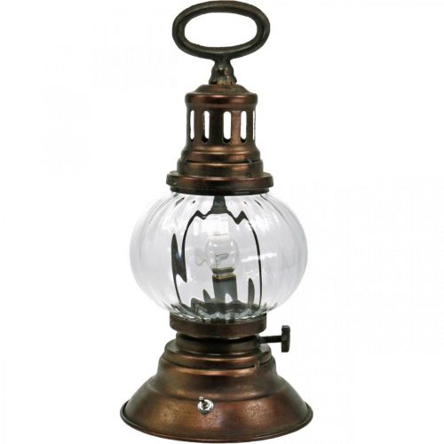 Floristik21 LED-Sturmlaterne, Metall-Lampe, Deko-Leuchte, Vintage-Look Ø12,5cm H30cm