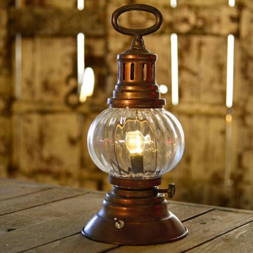 Floristik21 LED-Sturmlaterne, Metall-Lampe, Deko-Leuchte, Vintage-Look Ø12,5cm H30cm