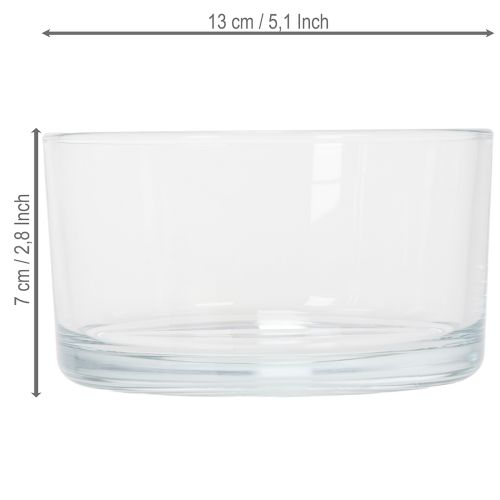 Artikel Glasschale aus klarem Glas, runde Dekoschale, Ø 13 cm, vielseitig für Innenbereiche