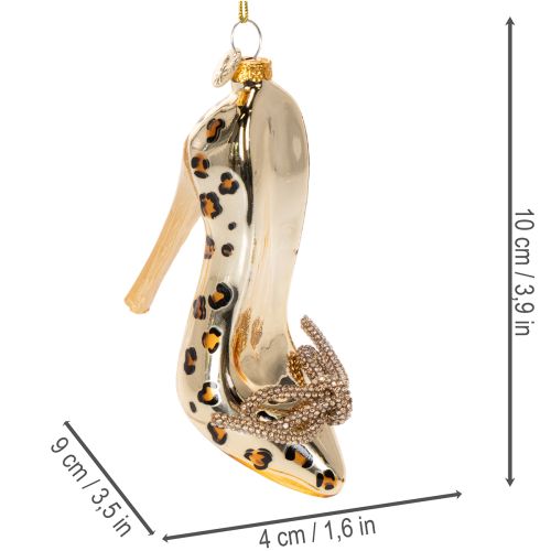 Glasschuh-Ornamente Leopardenmuster aus Glas 13cm 2er-Set | Floristik21.de